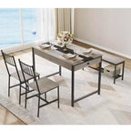 Ensemble table à manger pour 4, petite table de cuisine et 2 chaises pour 4 avec banc, ensemble table de ferme rectangulaire