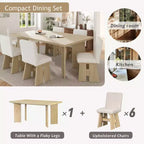 Ensemble de salle à manger GDFStudio Felton moderne 7 pièces en bois rembourré