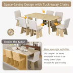 Ensemble de salle à manger GDFStudio Felton moderne 7 pièces en bois rembourré