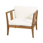 Christopher Knight Home Ted – Ensemble de conversation extérieur 4 pièces en bois d'acacia avec coussins et table basse à lattes