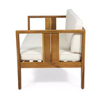 Christopher Knight Home Ted – Ensemble de conversation extérieur 4 pièces en bois d'acacia avec coussins et table basse à lattes