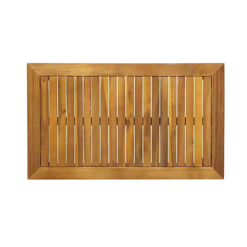 Christopher Knight Home Ted – Ensemble de conversation extérieur 4 pièces en bois d'acacia avec coussins et table basse à lattes