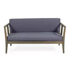 Christopher Knight Home Ted – Ensemble de conversation extérieur 4 pièces en bois d'acacia avec coussins et table basse à lattes