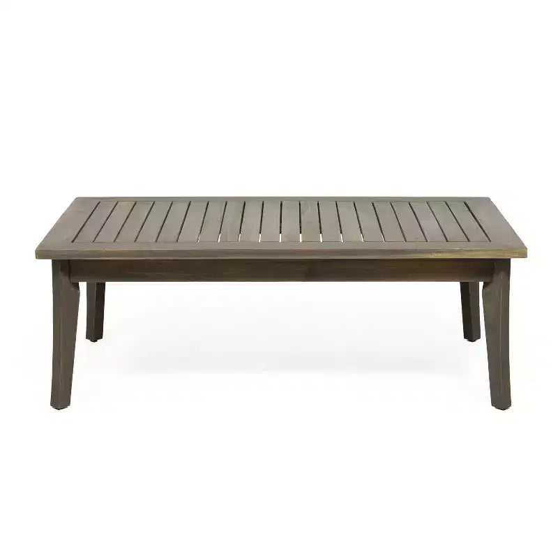 Christopher Knight Home Ted – Ensemble de conversation extérieur 4 pièces en bois d'acacia avec coussins et table basse à lattes