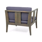 Christopher Knight Home Ted – Ensemble de conversation extérieur 4 pièces en bois d'acacia avec coussins et table basse à lattes