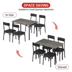 Ensemble table à manger pour 4, Table de cuisine avec chaises rembourrées, Ensemble table de salle à manger rectangulaire en bois pour petit espace, dîner, appartement, maison