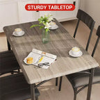 Ensemble table à manger pour 4, Table de cuisine avec chaises rembourrées, Ensemble table de salle à manger rectangulaire en bois pour petit espace, dîner, appartement, maison