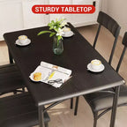 Ensemble table à manger pour 4, Table de cuisine avec chaises rembourrées, Ensemble table de salle à manger rectangulaire en bois pour petit espace, dîner, appartement, maison