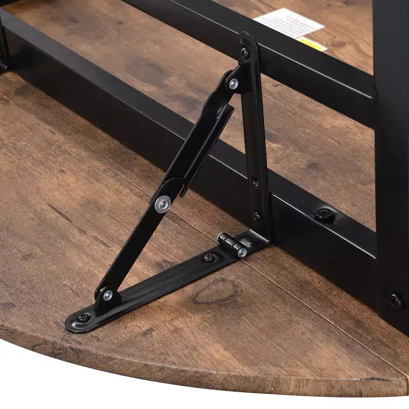 Ensemble de salle à manger rond 3 pièces Whisen avec abattant et 2 chaises - Noir et marron