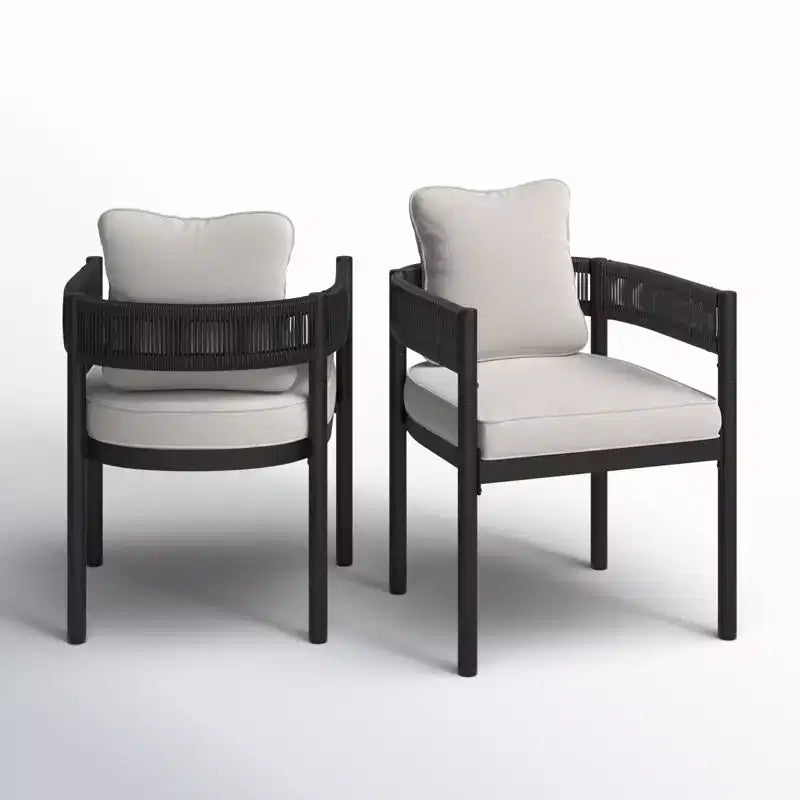 GRANDPATIO Chaise de salle à manger d'extérieur avec coussins, ensemble de 2