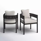GRANDPATIO Chaise de salle à manger d'extérieur avec coussins, ensemble de 2