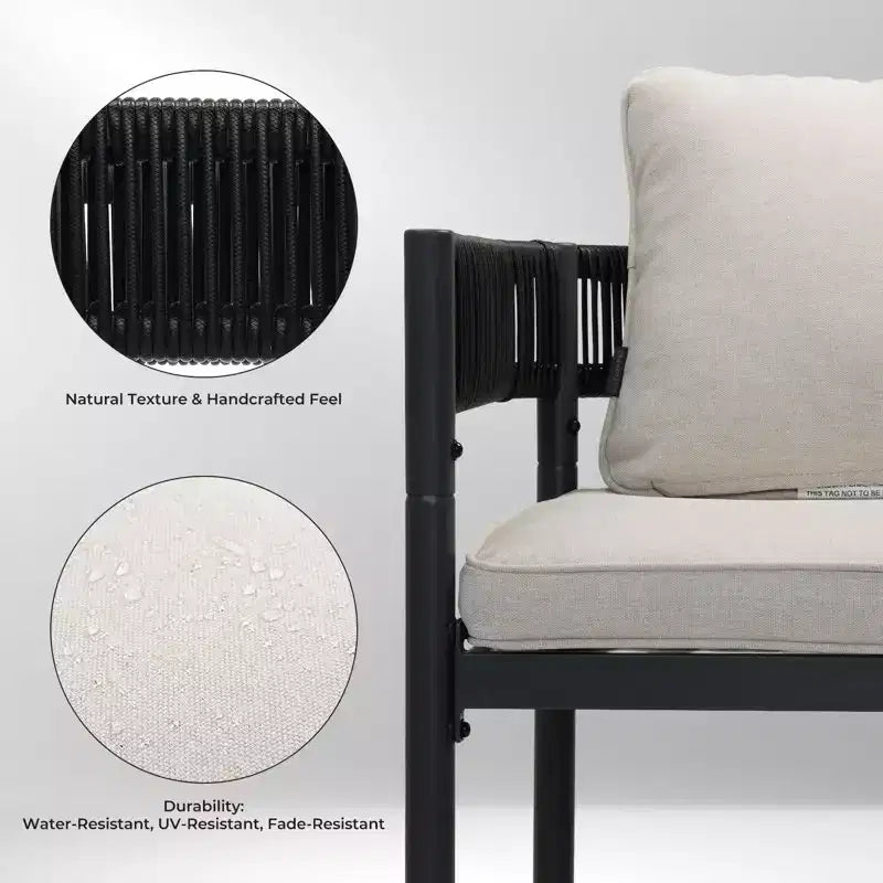GRANDPATIO Chaise de salle à manger d'extérieur avec coussins, ensemble de 2