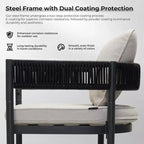 GRANDPATIO Chaise de salle à manger d'extérieur avec coussins, ensemble de 2