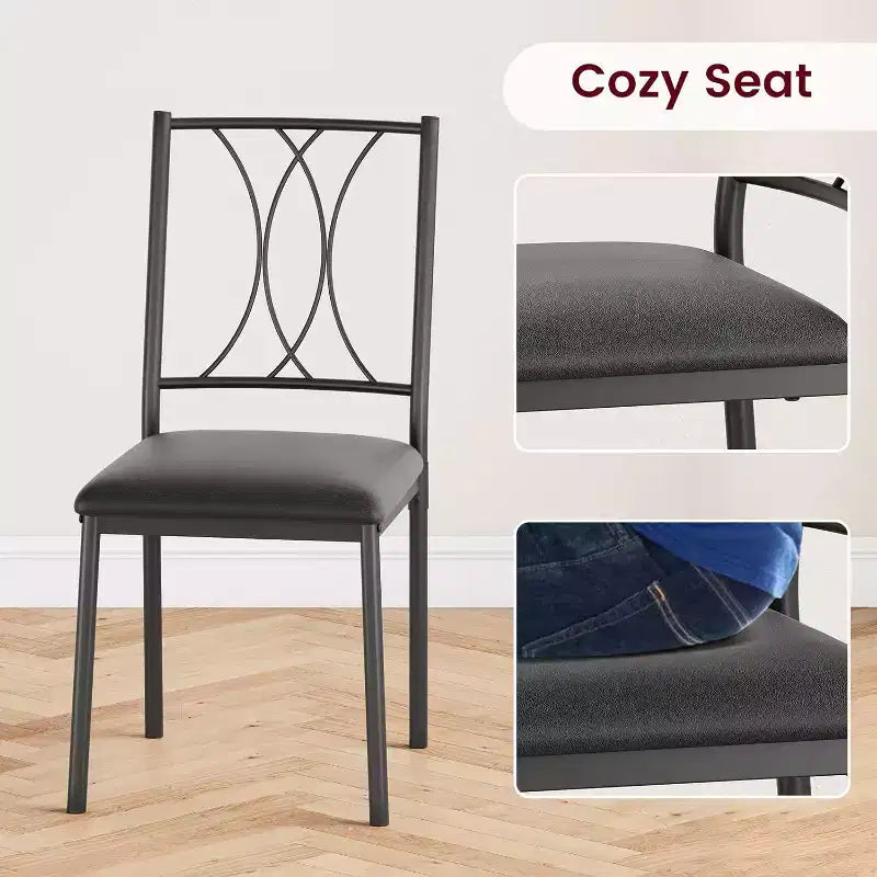 Ensemble de table à manger carrée Acekool pour 2, table de cuisine 3 pièces peu encombrante et chaises rembourrées, petit appartement