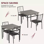 Ensemble de table à manger carrée Acekool pour 2, table de cuisine 3 pièces peu encombrante et chaises rembourrées, petit appartement