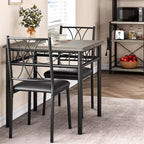 Ensemble de table à manger carrée Acekool pour 2, table de cuisine 3 pièces peu encombrante et chaises rembourrées, petit appartement
