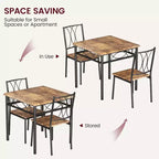 Ensemble de table à manger carrée Acekool pour 2, table de cuisine 3 pièces peu encombrante et chaises rembourrées, petit appartement
