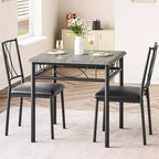 Ensemble de table à manger carrée Acekool pour 2, table de cuisine 3 pièces peu encombrante et chaises rembourrées, petit appartement