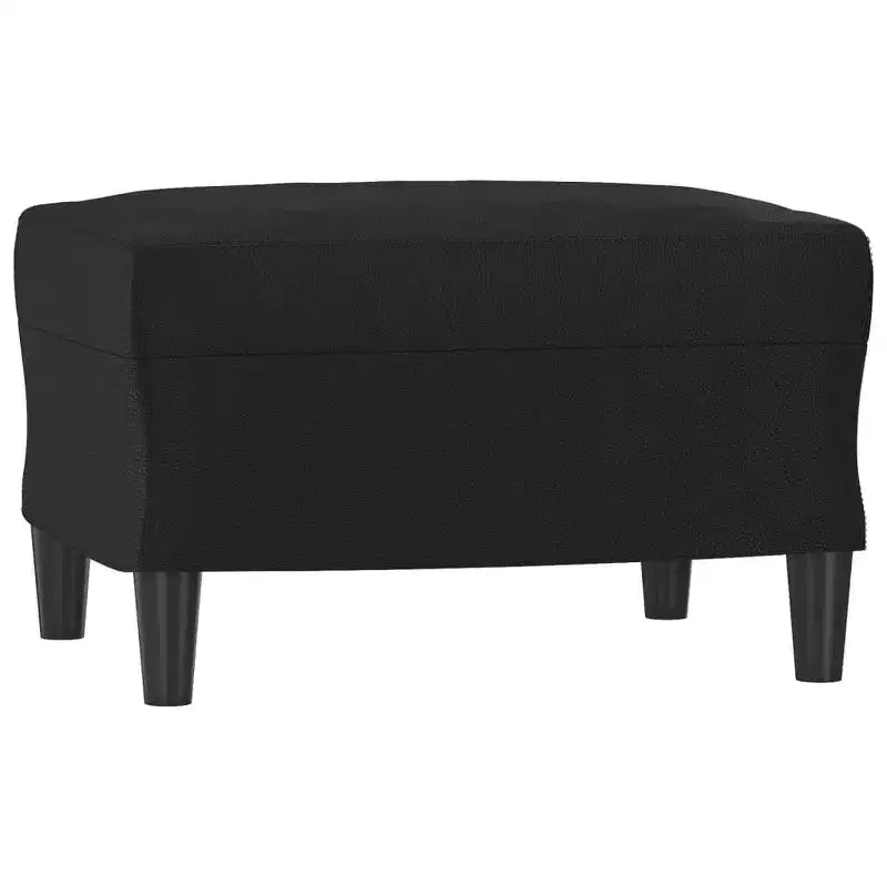 vidaXL Canapé 3 places et repose-pieds en similicuir, Noir, Design élégant, Facile à nettoyer, pour salon, salle de séjour et chambre à coucher