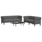 vidaXL Canapé Moderne Gris Foncé - 2 et 3 Places : Meubles de Salon, Cadre en Bois Robuste, Tissu Confortable