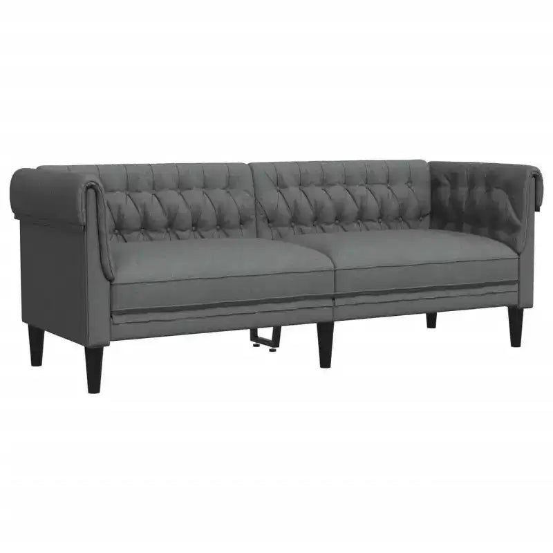 vidaXL Canapé Moderne Gris Foncé - 2 et 3 Places : Meubles de Salon, Cadre en Bois Robuste, Tissu Confortable