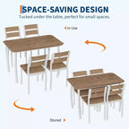 Ensemble de table et 4 chaises de cuisine avec cadre métallique, design biseauté