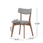 GDFStudio Megann Ensemble de salle à manger 5 pièces en tissu et bois, style moderne milieu de siècle