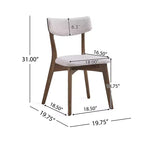 GDFStudio Megann Ensemble de salle à manger 5 pièces en tissu et bois, style moderne milieu de siècle