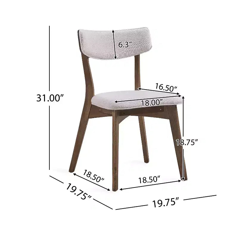 GDFStudio Megann Ensemble de salle à manger 5 pièces en tissu et bois, style moderne milieu de siècle