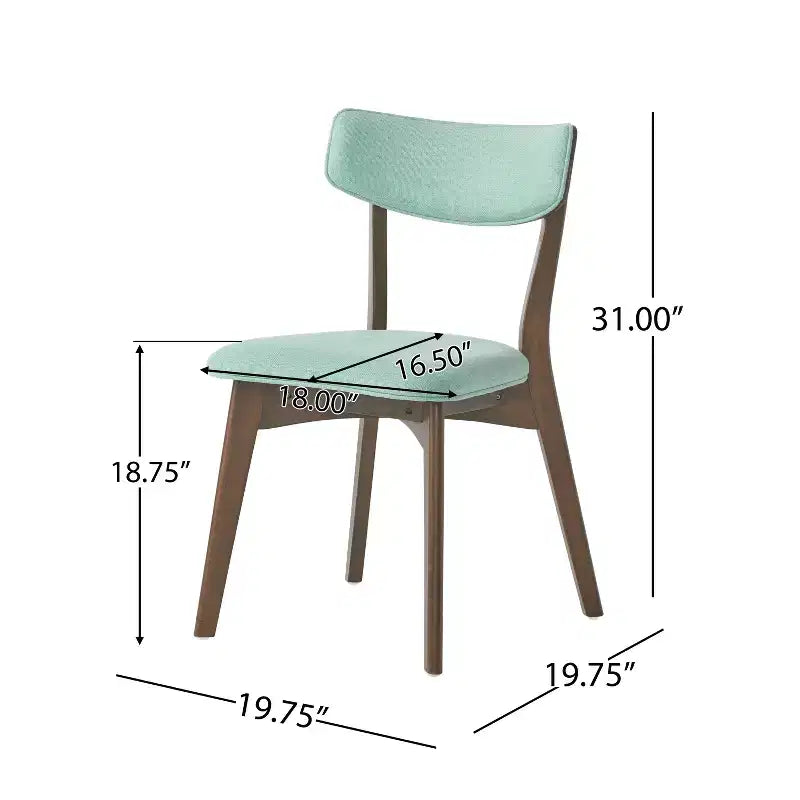 GDFStudio Megann Ensemble de salle à manger 5 pièces en tissu et bois, style moderne milieu de siècle