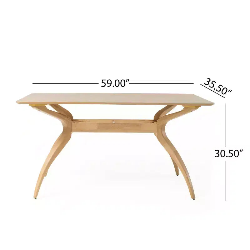 GDFStudio Megann Ensemble de salle à manger 5 pièces en tissu et bois, style moderne milieu de siècle