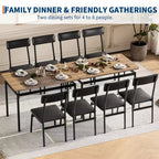Ensemble de salle à manger 5 pièces, ensemble table de cuisine en bois avec 4 chaises rembourrées en PU, ensemble de dînette avec structure en métal industriel, marron