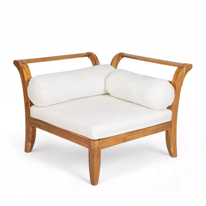 Ensemble de canapés de patio 6 pièces, salon de jardin modulaire d'extérieur, sectionnel en forme de L avec table, pouf, coussins et oreillers - ModernLuxe