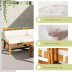 Ensemble de canapés de patio 6 pièces, salon de jardin modulaire d'extérieur, sectionnel en forme de L avec table, pouf, coussins et oreillers - ModernLuxe