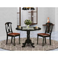 HomeStock Belmont 3-Piece Kitchen Table Set, Black