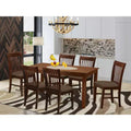 HomeStock Belmont Formal Dining Room Set-Dinette Table And Dinette Chairs, Mahogany