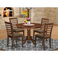 HomeStock Belmont Set With A Round Table And Wood Dinette Chairs, Mahogany
