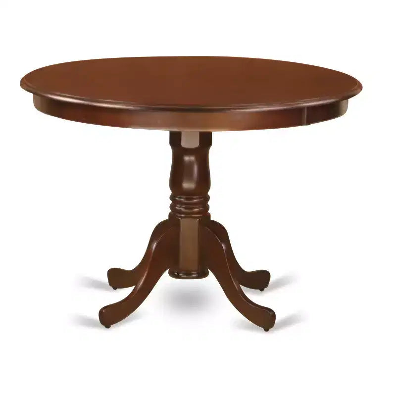 HomeStock Belmont - Ensemble avec une table ronde et des chaises de salle à manger en bois, acajou