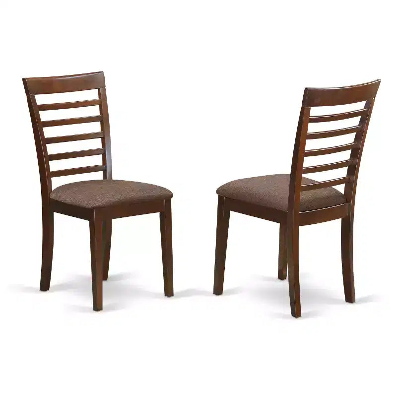 HomeStock Belmont - Ensemble avec une table ronde et des chaises de salle à manger en bois, acajou