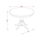 HomeStock Belmont Ensemble de 3 pièces pour salle à manger 1 table de cuisine et 2 chaises de cuisine en tissu lin Doeskin Dossier capitonné, clous décoratifs - Finition acajou