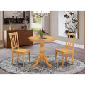 HomeStock Belmont 3-Pc Modern Dining Room Set - 2 Dining Room Chairs and 1 Dining Room Table (Oak Finish)
