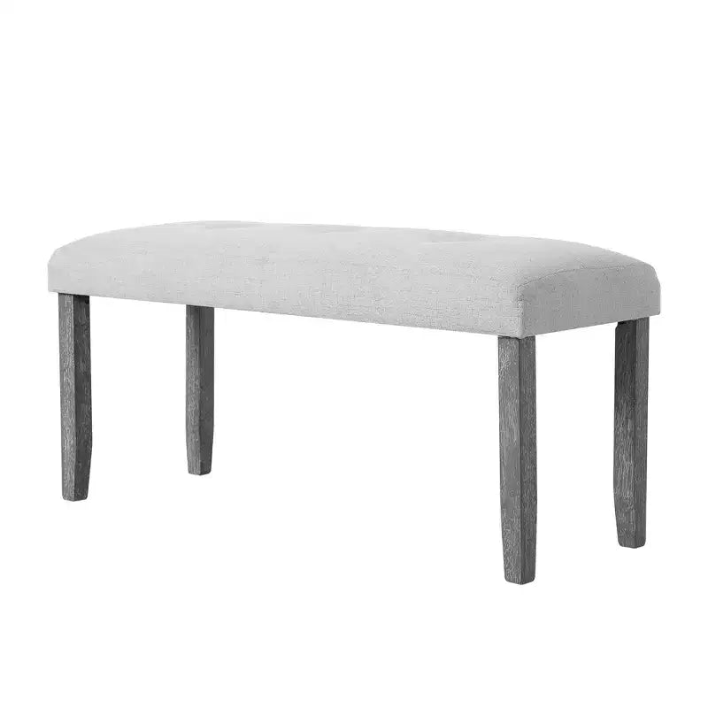 Ensemble de salle à manger en bois 6 pièces, table rectangulaire avec 4 chaises rembourrées et banc