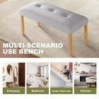 Ensemble de salle à manger en bois 6 pièces, table rectangulaire avec 4 chaises rembourrées et banc