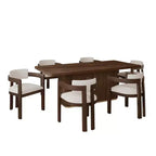 Ensemble de salle à manger contemporain 7 pièces Christopher Knight Home Evangeline en hévéa rembourré avec table rectangulaire surdimensionnée