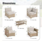 Captiva Designs – Salon de jardin sectionnel grand format en osier avec coussins