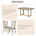 Ensemble de salle à manger 6 places avec plateau de table effet bois, ensemble de table de cuisine avec chaises et banc
