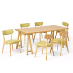 Ensemble de salle à manger 7 pièces Christopher Knight Home Chazz de style moderne du milieu du siècle en tissu rembourré
