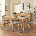 Christopher Knight Home Chazz Mid-Century Modern Fabric Upholstered 7 Piece Dining Set