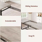 Ensemble table de salle à manger extensible de style campagnard pour 4/6 personnes, grand ensemble de salle à manger avec deux bancs rembourrés, pour la maison, salle à manger, gris rustique