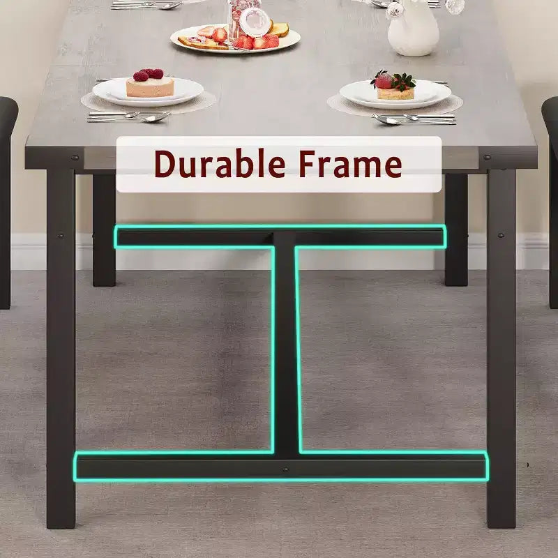 Ensemble table de salle à manger extensible de style campagnard pour 4/6 personnes, grand ensemble de salle à manger avec deux bancs rembourrés, pour la maison, salle à manger, gris rustique